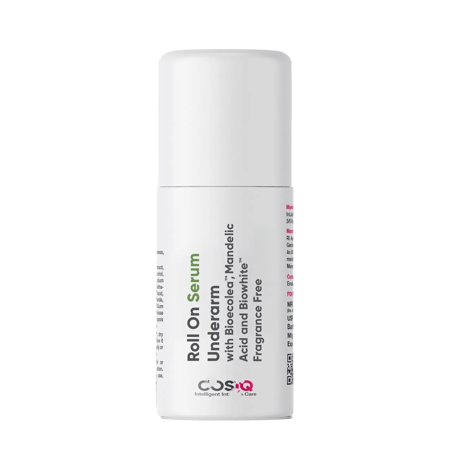 Cos'iq Brightening Underarm Roll-On Serum, Fragrance Free, Mandelic Acid Formula, 40ml