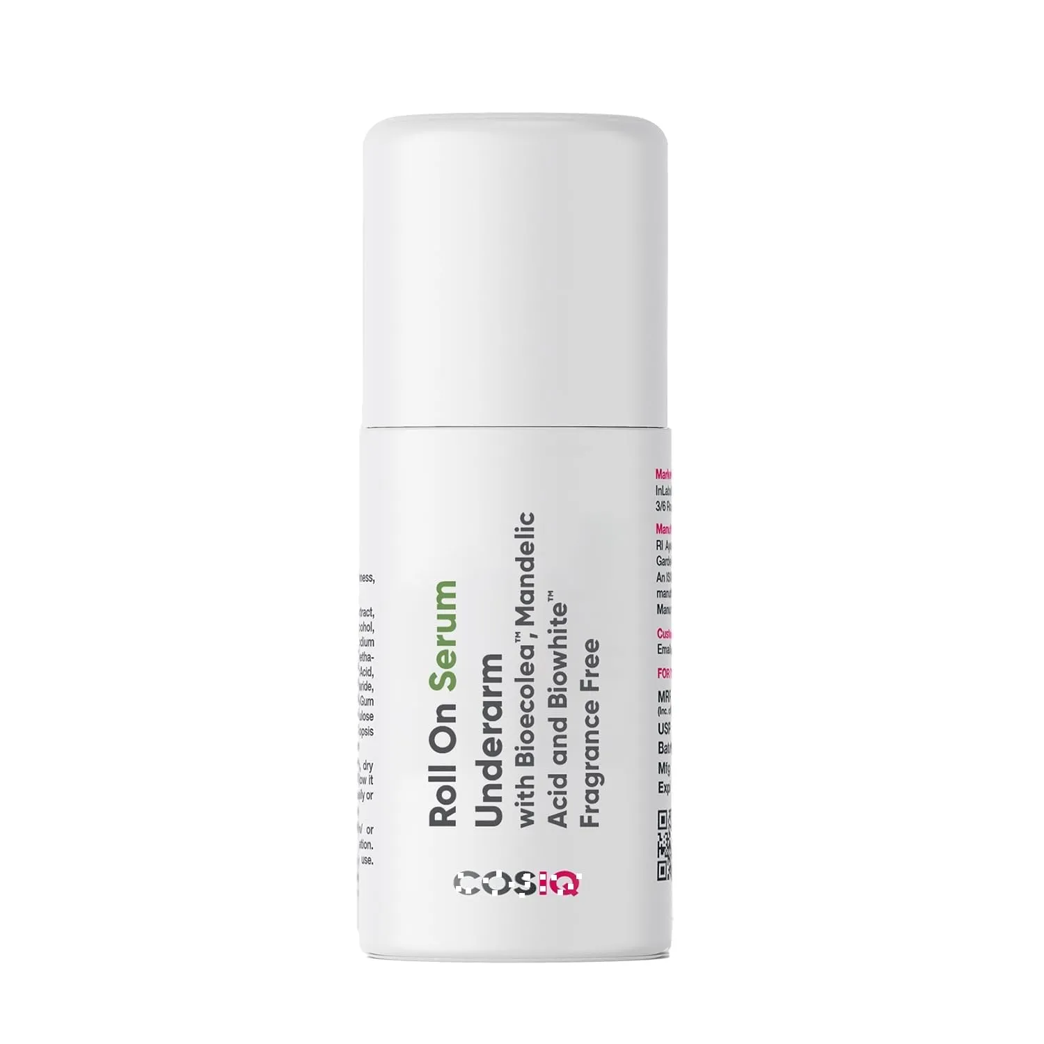 Cos'IQ Brightening Underarm Roll On Serum | With Bioecolea, Mandelic Acid and Bio White | Fragrance Free | Controls Odour, Provides all-day freshness | Suitable For Sensitive Skin | 40Ml