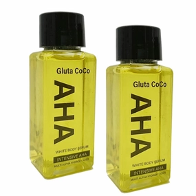 Cosmetics AHA Gluta Coco Whitening Booster Serum, Brightening, Hydrating, Anti-Aging Face Serum with Coconut Extract, Glutathione, and AHA for Blemish Correction and Even Skin Tone