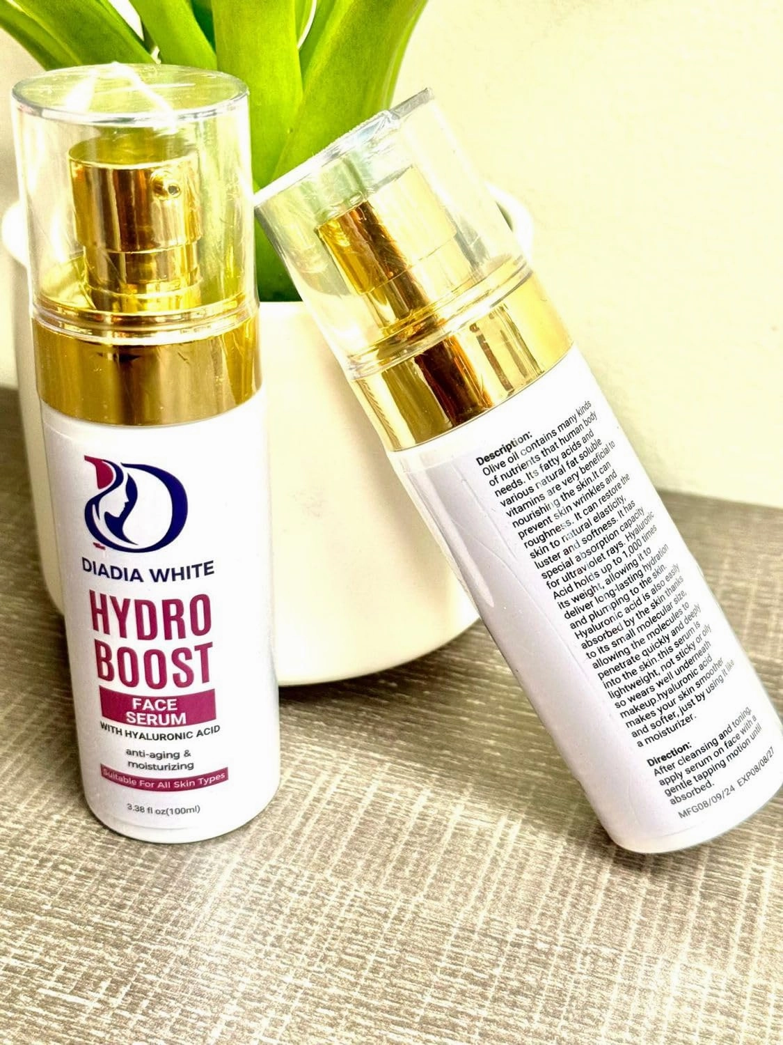 Cosmetics Hydrating Hyaluronic Acid Face Serum with Vitamin E, Glycerin, Collagen, Moisturizing, Firming, Nourishing Serum for All Skin Types, Paraben-Free, Sulfate-Free (30ml)