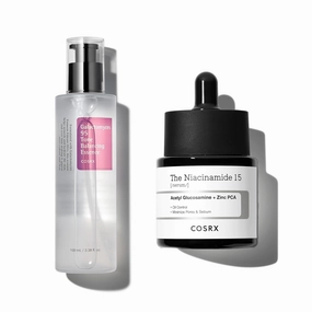 COSRX Morning Skin Care Routine- Daily Essential Galactomyces Balancing Essence & Niacinamide 15% Serum to Improve Rough Skin and Minimize Pores, Korean Skin Care