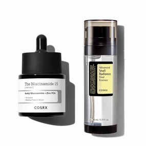 COSRX Niacinamide Duo- Snail Mucin Dual Essence   Niacinamide 15% Serum