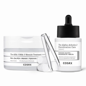 COSRX No Spot Left Behind Set - AHA 2% BHA 2% Blemish Treatment Serum   2% Alpha Arbutin Discoloration Care Face Serum