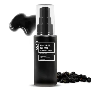 coxir BLACK RICE TXA PORE PURIFYING MASK l Tranexamic Acid, 3-in-1 Detox Serum Mask l Pore, Cleansing, Toning l Hydrating Wash Off Mask for Blackhead, Korean Skin Care[50ml/1.69 fl.oz]