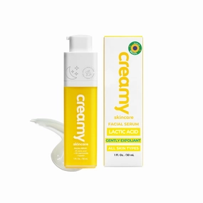 Creamy Skincare Hydrating 5% Serum, Moisturizing Face-Exfoliator with 5%, 5% Niacinamide, and Hypskin, Face Serum for Dry and Dull Skin, Gentle on All Skin Types, 1 fl oz/ 30mL