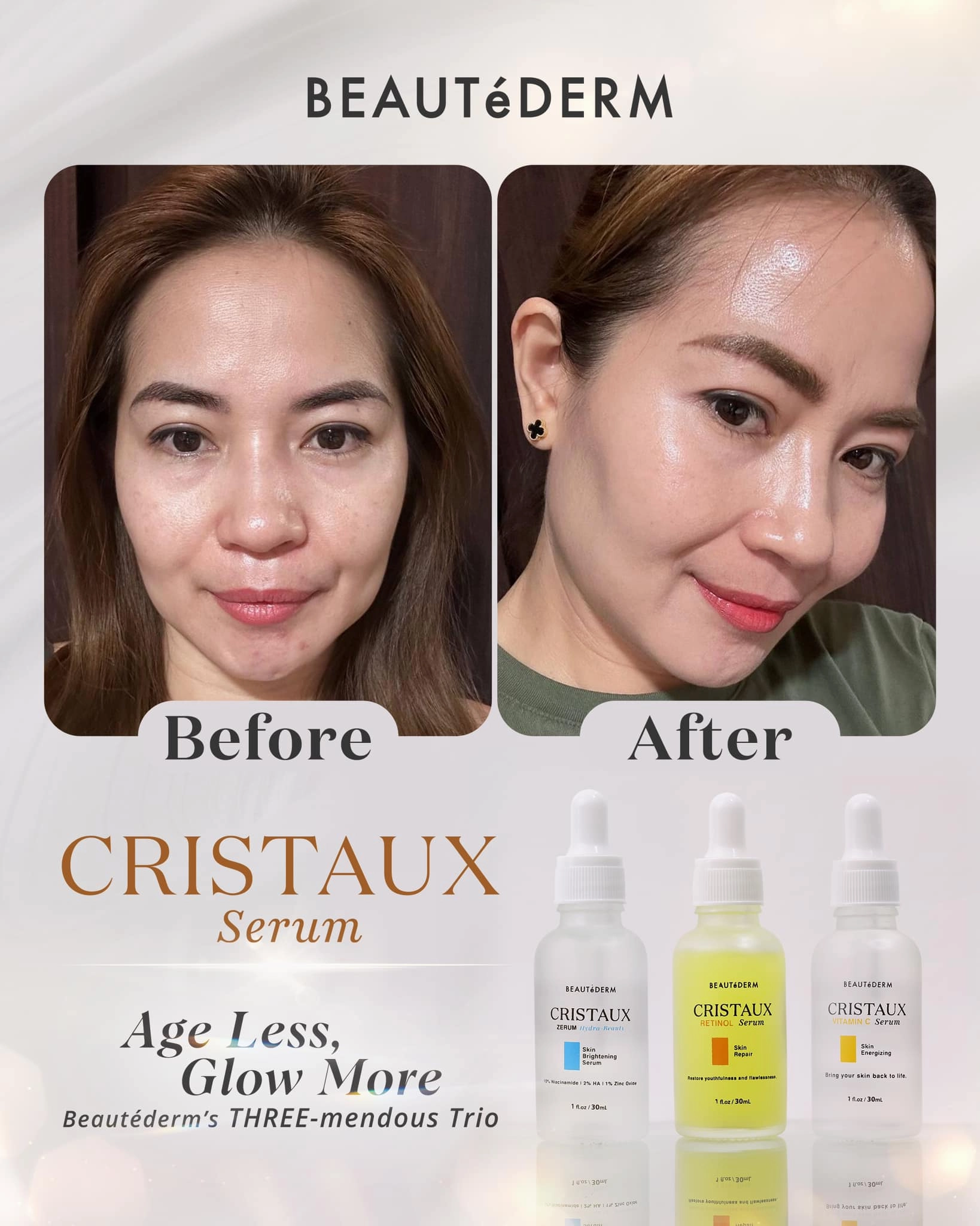 Cristaux Zerum Hydra-Beauty Skin Brightening Serum 30ml Free Night Cream 1 (20g)