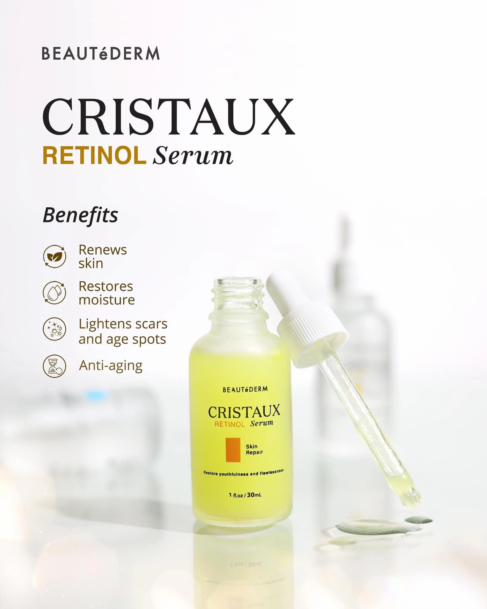 Cristaux Zerum Hydra-Beauty Skin Brightening Serum 30ml Free Night Cream 1 (20g)