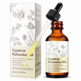 Cyperus Rotundus Oil for Hair Removal – Natural Body Hair Reduction Serum, Smooth Skin Treatment for Women & Men, Shrinks Pores, Balances Skin Tone, Moisturizes & Soothes, 100% Herbal Formula – 60ml