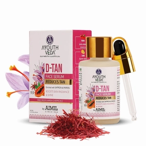 D-Tan Face Serum Enriched With Saffron & Papaya For Nourished Skin, Reduces Tan 30ml floz (pack of 1)