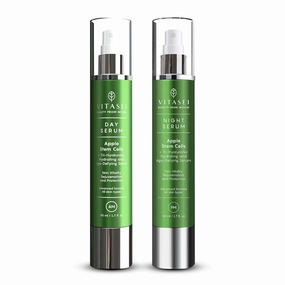 Day & Night Anti-Aging Serum Duo – AM Day Serum with Hyaluronic Acid & Vitamin C, PM Night Serum with Retinol & Shea Butter – 24-Hour Hydration & Skin Renewal