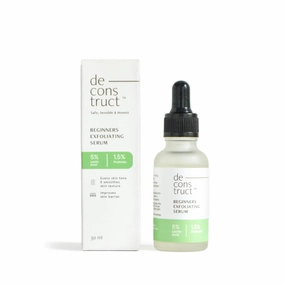 De Beginners Exfoliating Serum 5% Lactic Acid (AHA)   1.5% Probiotics | Face Peel to Brighten Skin, Even Dark Spots & Acne Marks, Strengthen and Smoothen Skin | 30ML