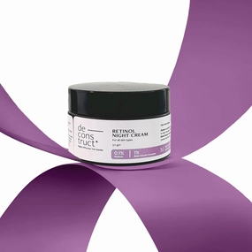 De-construct 0.1% Retinol Night Cream with 1% Beta-Glucan Complex | Beginner Friendly | Anti-Aging Night Cream for Fine Lines and Wrinkles | For Women & Men | 50 gm