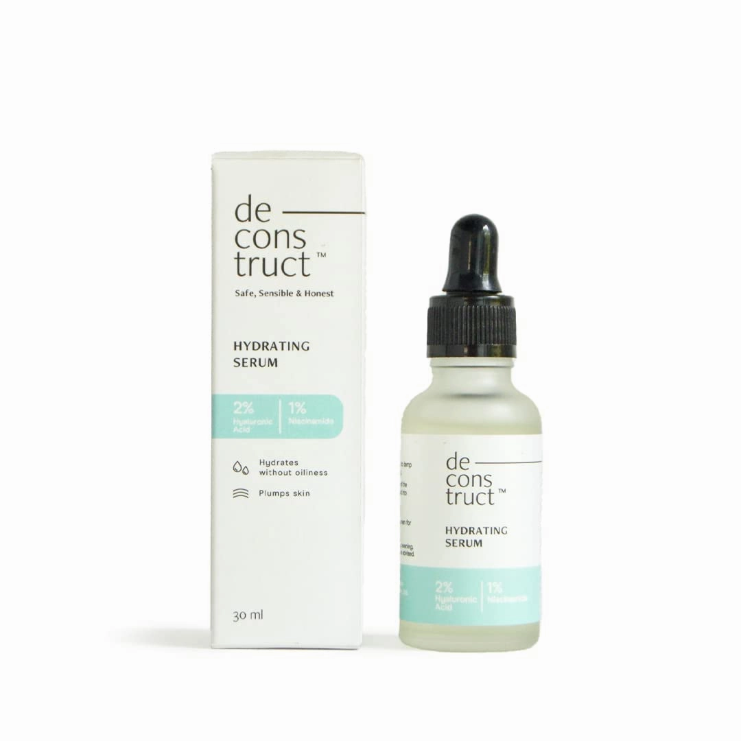 De Hydrating Serum 2% Hyaluronic Acid   1% Niacinamide | Face Serum - For Oil-Free Moisturisation & Deep Skin Plumpness | 30 ML