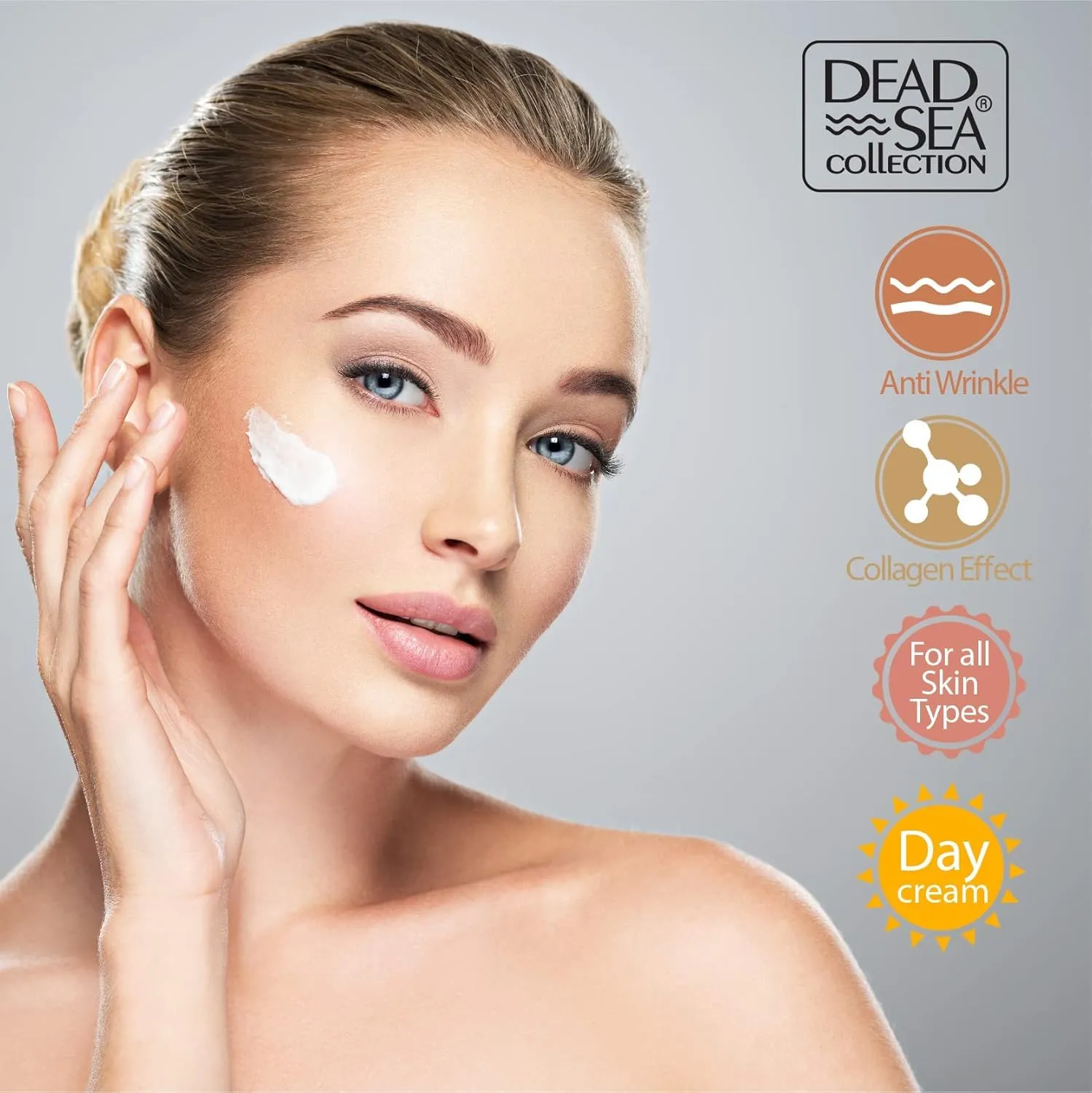 Dead Sea Collection Day Cream for Face with 3X Collagen, Dead Sea Minerals, and Vitamin E – Anti Aging Nourishing Skin Care Moisturizer to Reduce Wrinkles (1.69 fl. oz)