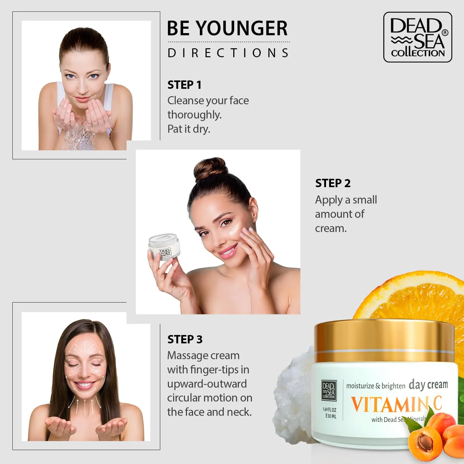 Dead Sea Collection Day Cream for Face with Vitamin C, Dead Sea Minerals, and Vitamin E – Anti Aging Nourishing Skin Care Moisturizer to Reduce Wrinkles (1.69 fl. oz)
