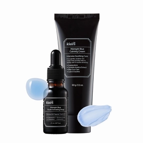 DearKlairs] After-Sun Care Duo Kit, Midnight Blue Calming Cream   EGF Blue Drop Set, Soothing, Fast Absorbing, Light Texture for Easy Use, Sensitive Skin Friendly