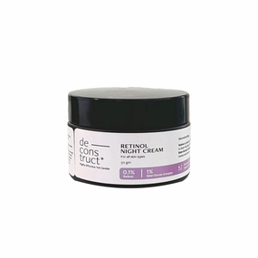 Dec onstruct 0.1% Retinol Night Cream with 1% Beta-Glucan Complex | Beginner Friendly | Anti-Aging Night Cream for Fine Lines and Wrinkles | For Women & Men | 50 gm