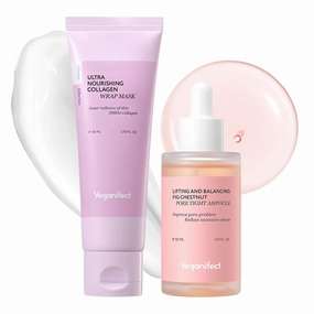 Deep Pore Minimizing Duo, Collagen Overnight Wrapping Mask & Pore Refining Ampoule, Tightens and Minimizes for Glass Skin