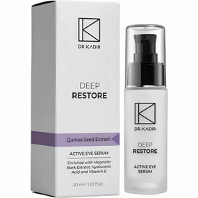 Deep Restore Active Eye Serum Quinoa Extract, Magnolia, Hyaluronic Acid, Vitamin E Targets Dark Circles & Wrinkles, 1.01 fl oz