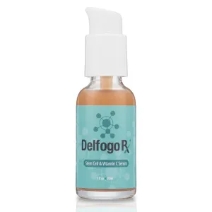 Delfogo Stem Cell & Vitamin C Serum w/Hyaluronic Acid, Pure Orange Oil, & Chamomile Extract - Anti-Aging, Enhanced Face Firming, Anti-Wrinkle, Skin Hydration - Daily Skincare for Men & Women (1 Pack)