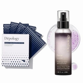 depology Deepcare  Serum-Infused Micro Dart Patche, Caviar Serum Mist, Hydrating and Firming Facial Mist