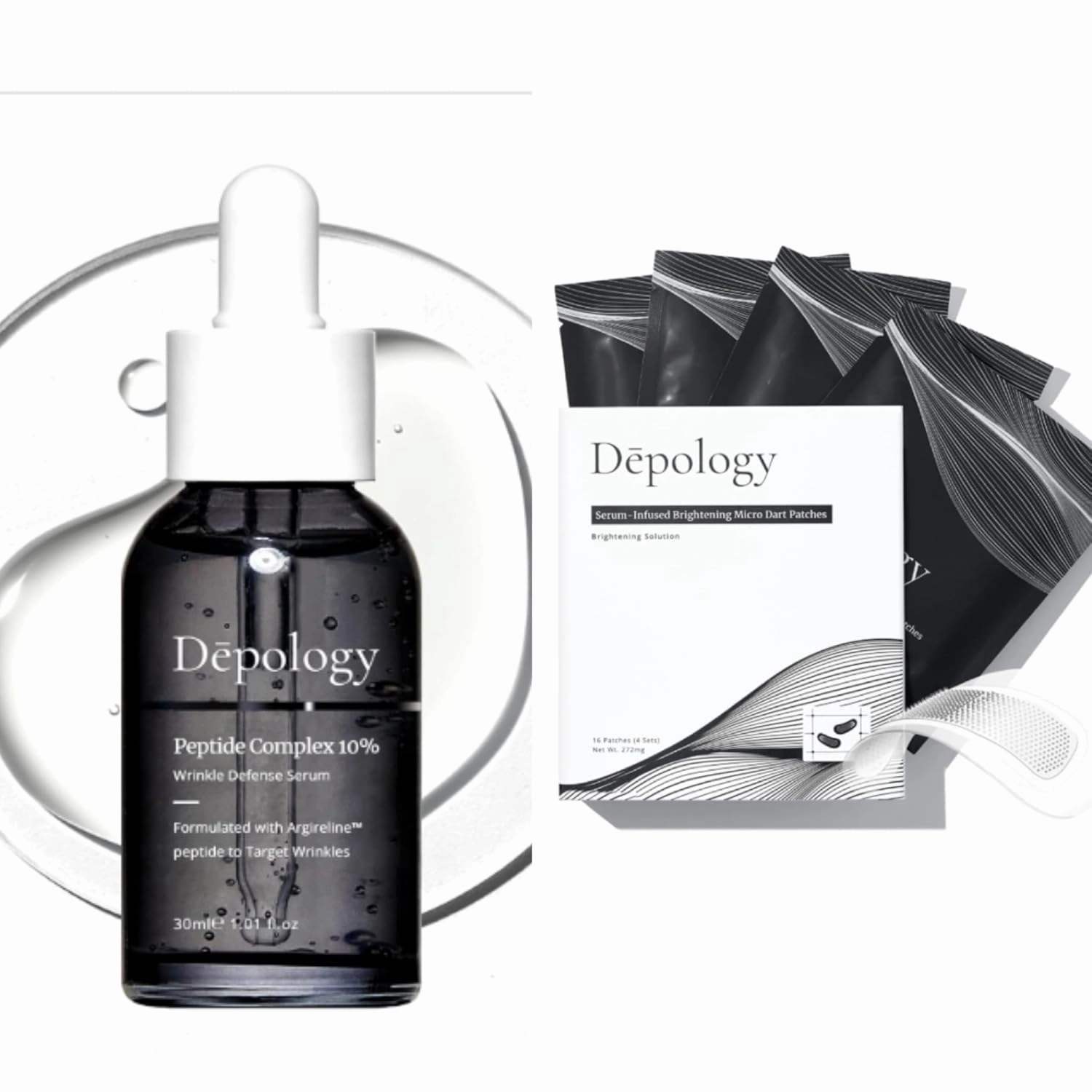 Depology Peptide Complex 10% Wrinkle Defense, Serum-Infused Micro Dart Under Eye Patches | 4 Pairs