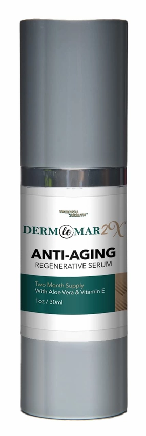 Derm Le Mar 2x Anti-Aging Regenerative Serum - 2 Month Supply - Nutrient Rich Improved Formula to Nourish Skin & Promote Cell Renewal - Help Sooth & Firm Skin - Improve Hyperpigmentation & Wrinkles