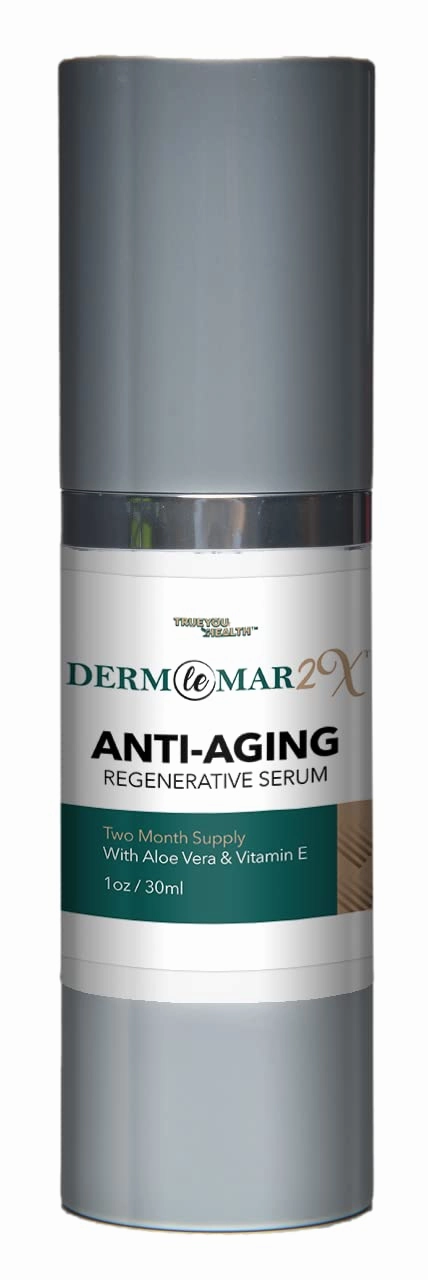 Derm Le Mar 2x Anti-Aging Regenerative Serum - 2 Month Supply - Nutrient Rich Improved Formula to Nourish Skin & Promote Cell Renewal - Help Sooth & Firm Skin - Improve Hyperpigmentation & Wrinkles