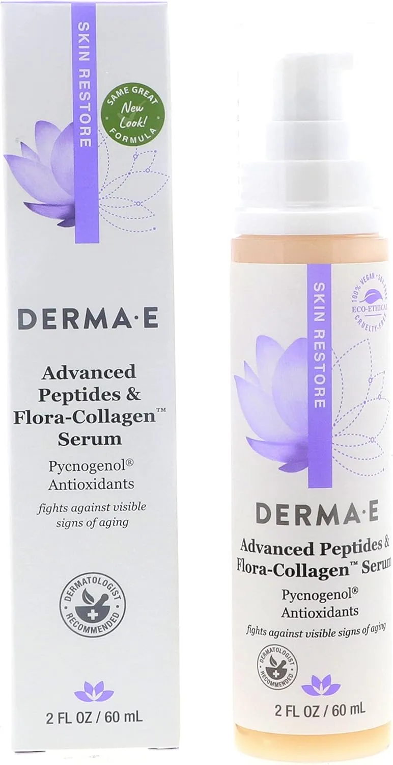 Derma E Advanced Peptide and Collagen Serum, 2.0 ounces. Pack of 2