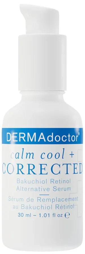 DERMAdoctor Calm Cool   Corrected Dermatologist Formulated Bakuchiol Retinol Alternative Serum for Sensitive Skin; Anti Aging Serum for Fine Lines, Wrinkles, Brightening and Pore Minimizing - 1.01 oz