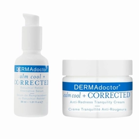 DERMAdoctor Calm Cool   Corrected Anti-Redness Cream & Bakuchiol Retinol Alternative Serum Bundle for Sensitive Skin