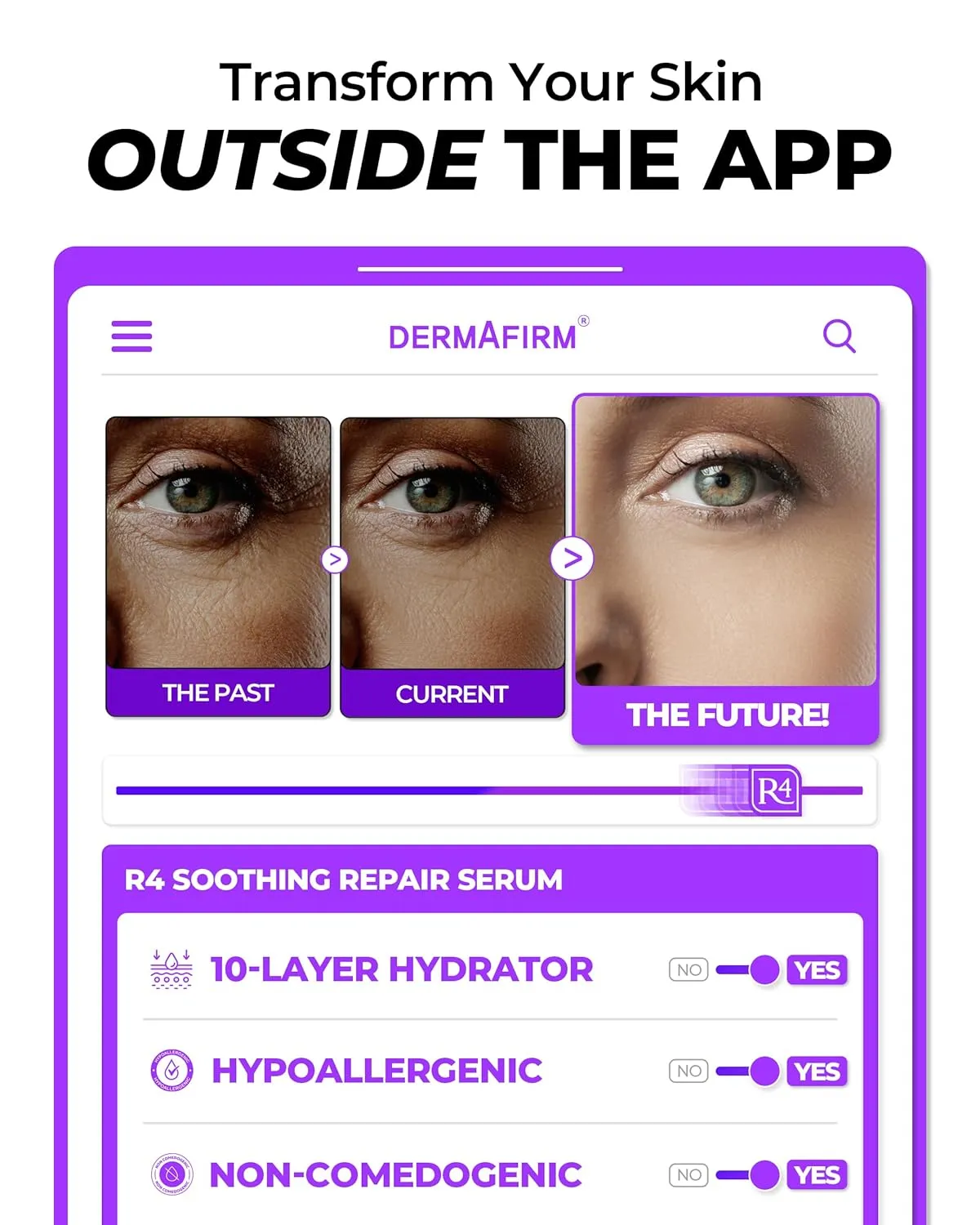 DERMAFIRM Soothing Repair Hydrating Face Serum R4 | Dark Spot Serum Skin Glow Korean Face Oil with Eucalyptus, Peptide & Collagen | Gentle for All Skin Types No Animal Trials No Paraben 1.69 fl oz