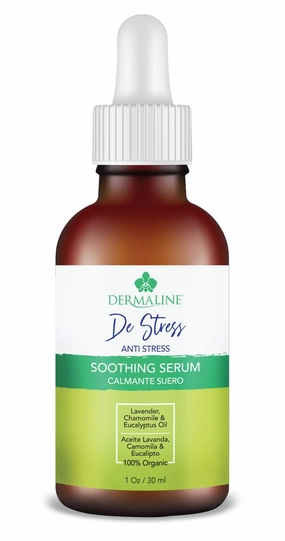 Dermaline DeStress Soothing Serum with 100% Organic Lavender, Chamomile & Eucalyptus Oil