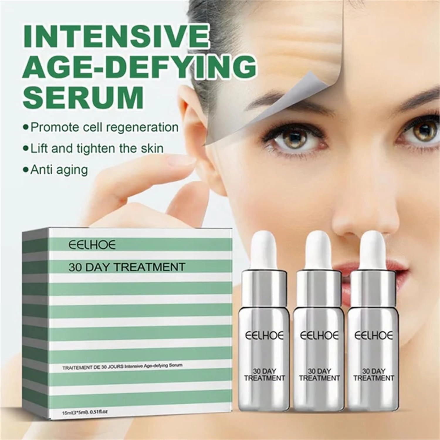Detectionk 30 Day Anti-Aging Treatment Mask - Botox Face Serum Mask, Romanticpeach 30 Day Anti-Aging Treatment Serum, Wrinkle-Fighting Firming Facial Serum-1pcs
