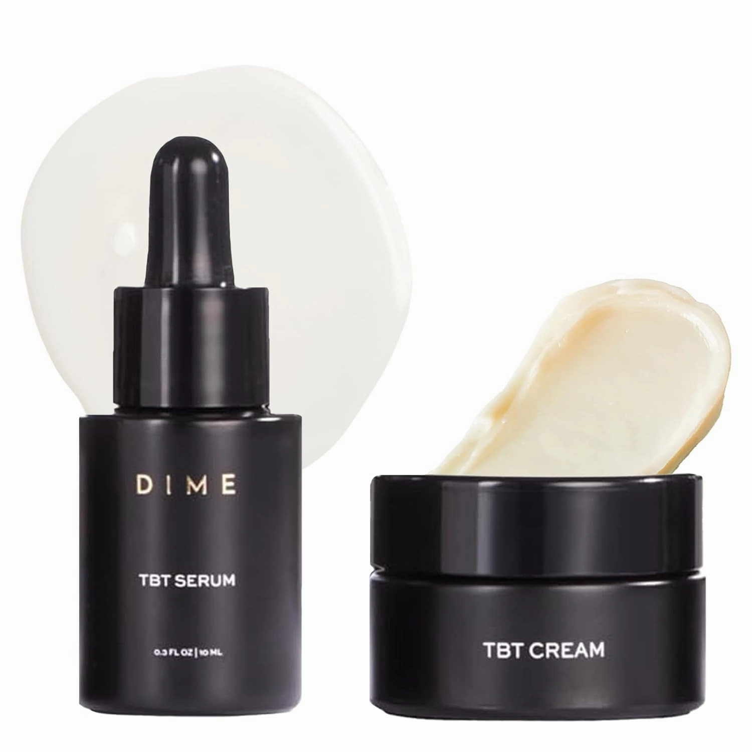 DIME Beauty TBT Reviving Skincare Set ($32 Value) - Includes TBT Cream (15 ml)   Serum (10 ml), Formulated with Bakuchiol, a Clean Retinol Alternative to Reduce the Appearance of Fine Lines