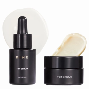 DIME Beauty TBT Reviving Skincare Set ($32 Value) - Includes TBT Cream (15 ml)   Serum (10 ml), Formulated with Bakuchiol, a Clean Retinol Alternative to Reduce the Appearance of Fine Lines