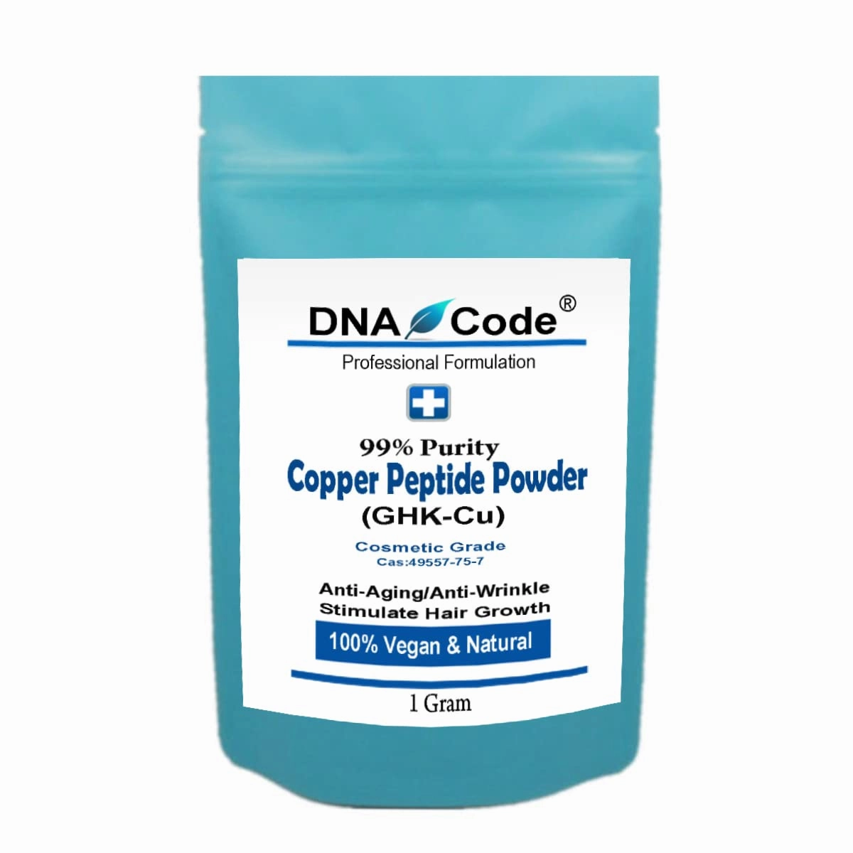 DNA Code- DIY Copper Peptide Powder 99% Purity, Cosmetic Grade for Hair/Skin. Add to Your Lotion, Cream,Serum, Moisturizer…