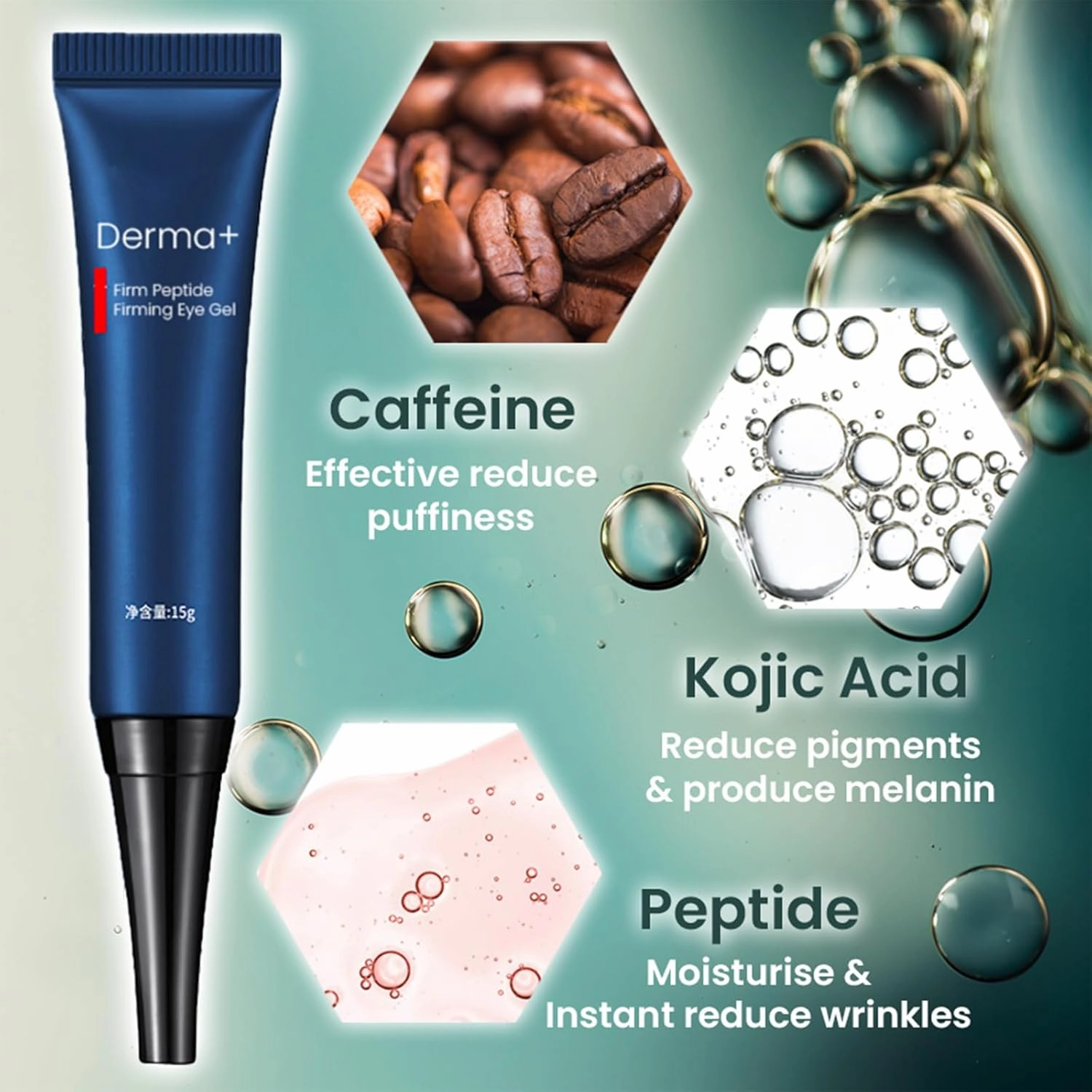 Dobshow DERMA  Firm Peptide Firming Eye Gel,Open Eyes Awaken Peptide Lifting Eye Gel,Natural Lifts Firming Eye Serum for Remove Eye Bags, Dark Circles & Eye Wrinkles (4 Pack)
