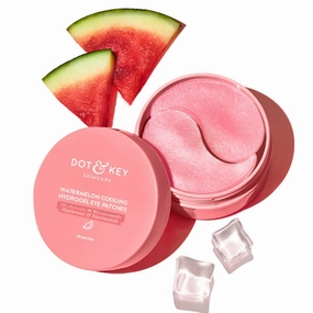 Dot and Key Watermelon Cooling Hydrogel Under Eye Patches for Dark Circles & Puffiness Reduction | With Hyaluronic & Niacinamide | Eye Patches | Instantly Hydrates, Cools & De-Puffs | 60 Patches