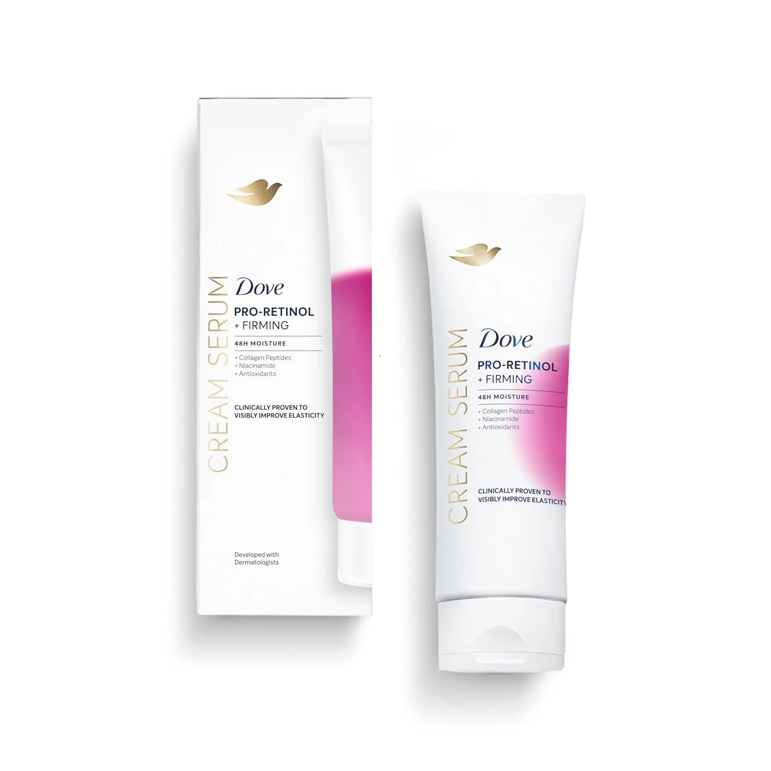Dove Body Cream Serum Pro-Retinol   Firming for Elasticity and Firmness,with Collagen Peptides, Niacinamide and Antioxidants Lotion, 8 oz