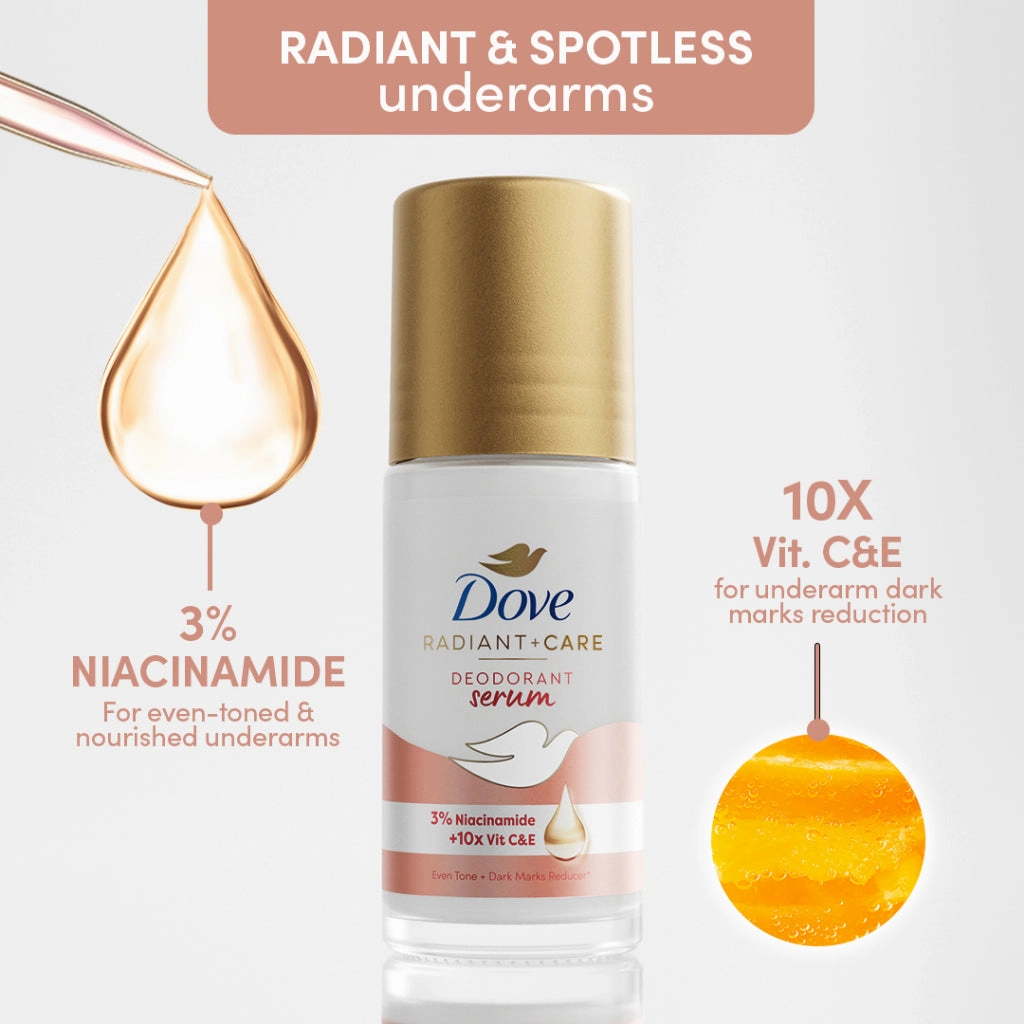 Dove Radiant   Care Deodorant Serum Roll 45mL | Choose A Variant