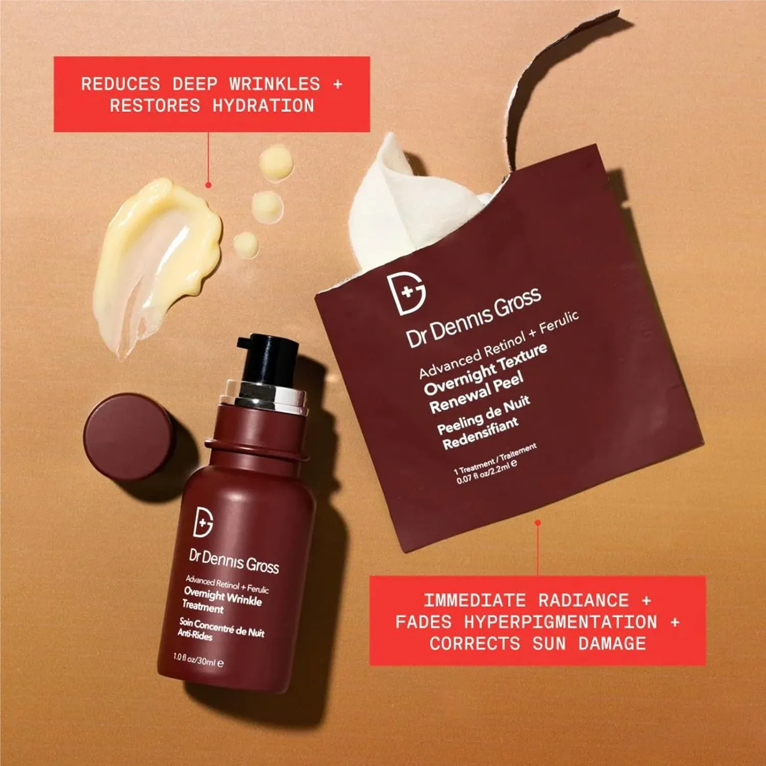 Dr Dennis Gross Advanced Retinol   Ferulic Overnight Wrinkle Treatment: Visibly Firm, Restore Hydration & Reduce the Look of Wrinkles, 1 oz