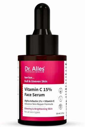 Dr. Alies Professional 15% Vitamin C Face Serum | Advanced Skin Clarifying with Vitamin E | Reduces Acne Marks | 30ml