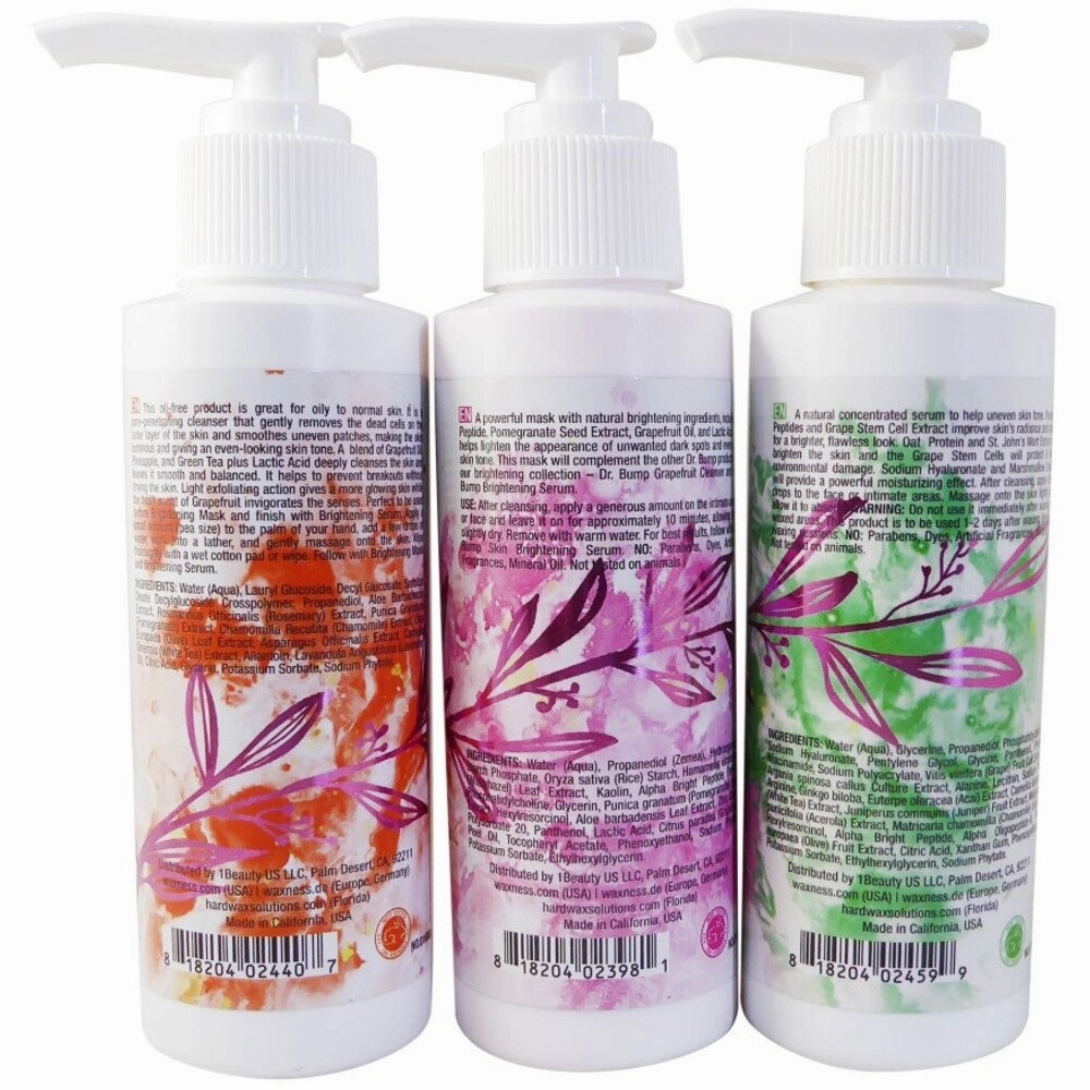 Dr. Bump 3 Step Natural Between Waxing Intimate - Facial Brightening Treatment Kit / Case of 2 Kits