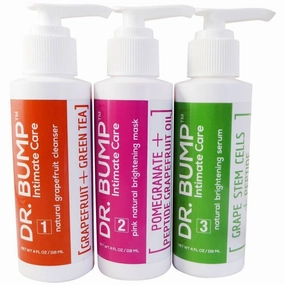 Dr. Bump 3 Step Natural Between Waxing Intimate - Facial Brightening Treatment Kit / Case of 2 Kits