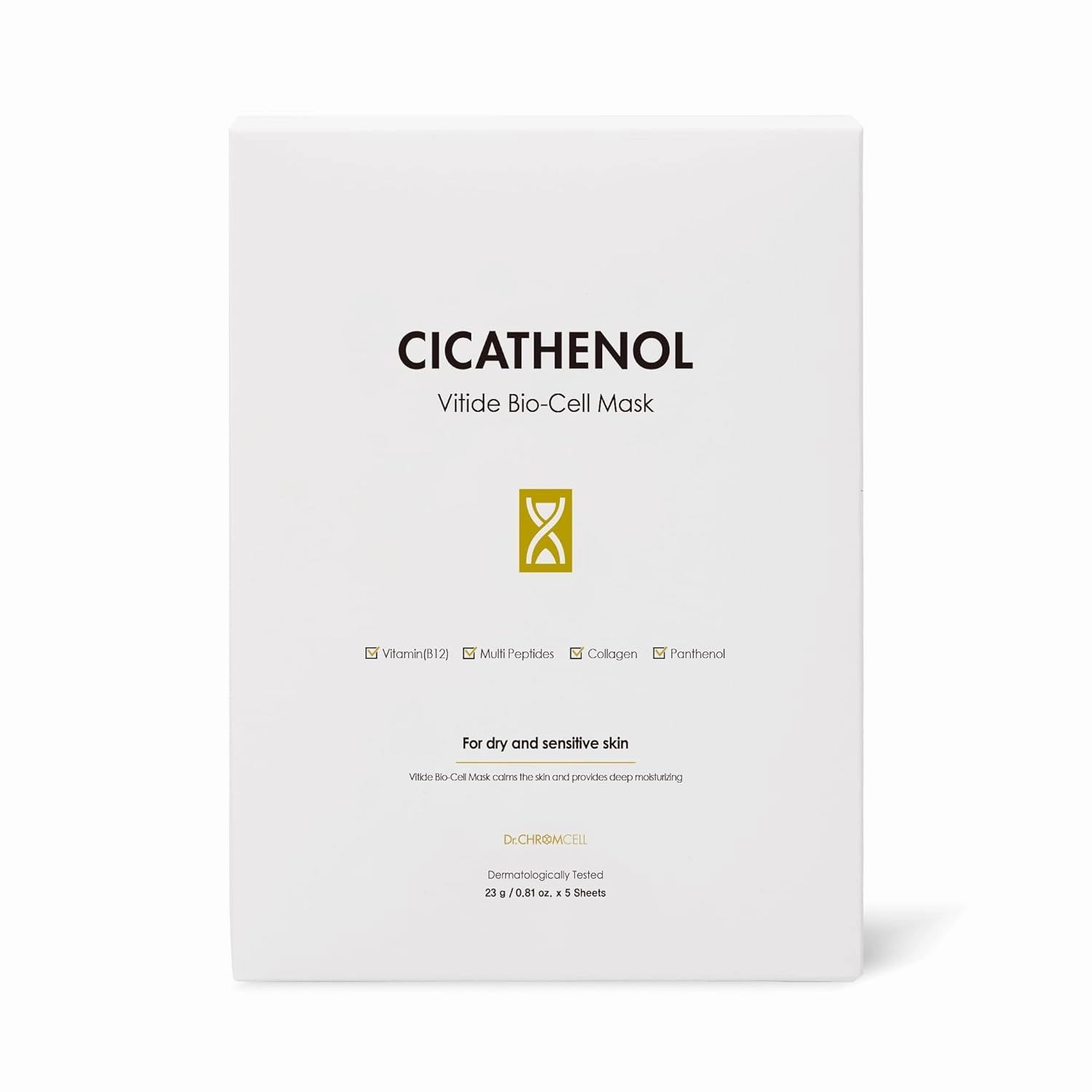 Dr.CHROMCELL] CICATHENOL Vitide BioCell Mask | Korean Hydrogel Mask | Collagen Sheet Mask | Hydrogel Sheet Mask | Firming Face Mask | Korean Face Masks Skin Care | 5 Hydrogel Mask Set