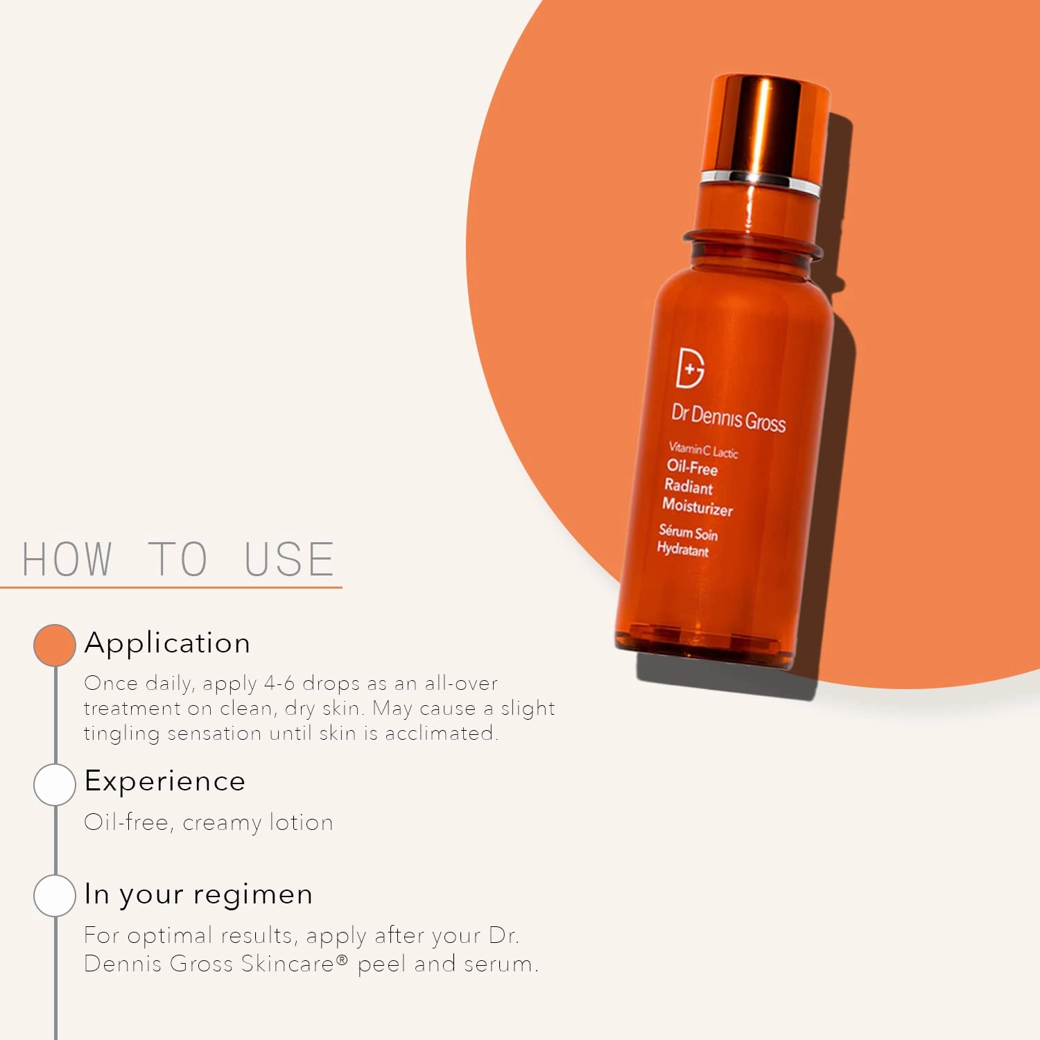 Dr Dennis Gross Vitamin C Lactic Oil-Free Radiant Moisturizer: For Dullness, Uneven Tone & Texture, Fine Lines and Occasional Dryness, 1.7 oz