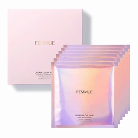 Dream Glow Mask - Calming Comforting (6pk) | Bio-Cellulose Face Sheet Mask with Vitamin Complex | Hydrating & Anti-Aging | Korean Skincare Treatment