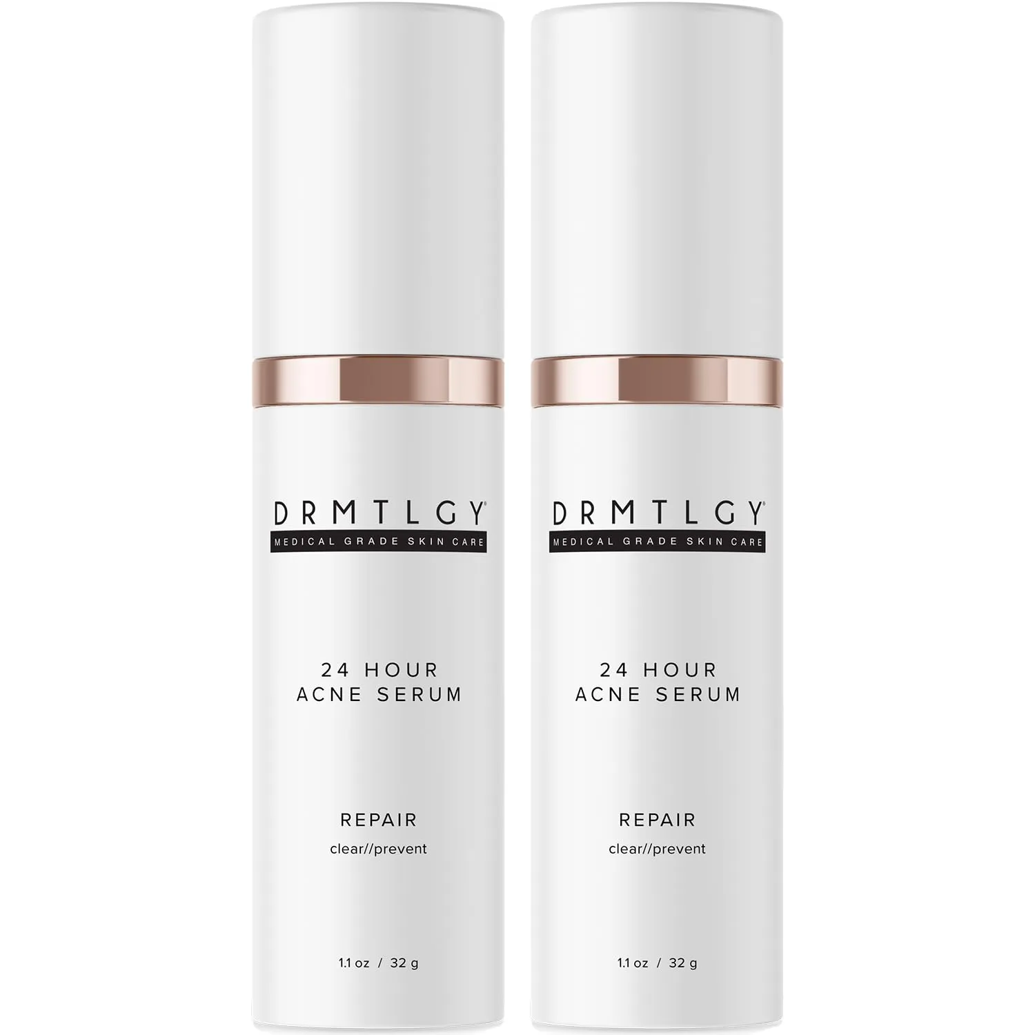 DRMTLGY Acne Spot Treatment and Cystic Acne Treatment. Acne Serum with Micronized Benzoyl Peroxide 5% and Glycolic Acid. 1.1 oz, 2 pack