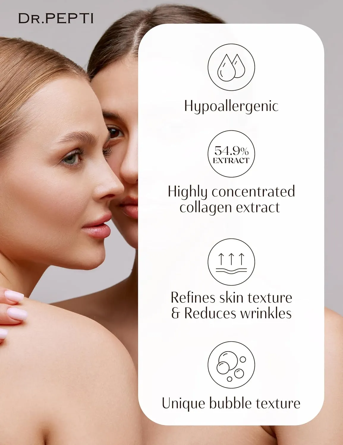 DR.PEPTI Peptide Volume Lifting Pro Essence | Hyaluronic Acid Face Serum for Glowing Skin | Korean Skincare Essence Collagen Serum for Face | K Beauty Hydrating Serum Facial Essence 1.01 fl oz